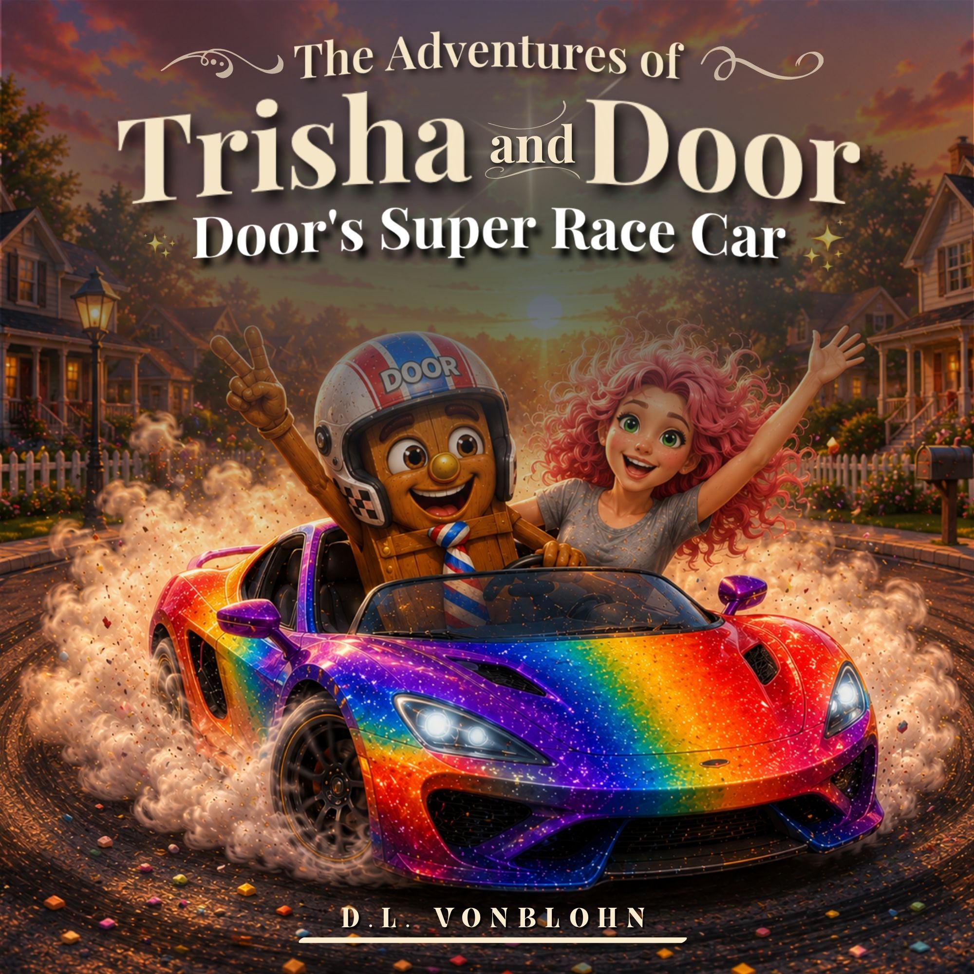 Cover of Door’s Super Race Car featuring Door and his color-changing rainbow race car.